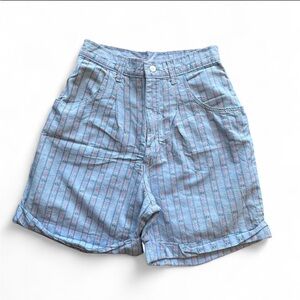 Vintage aztec print 90s high rise shorts 26” waist blue orange navajo print